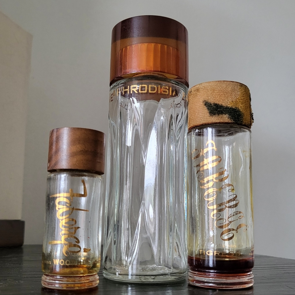 EMPTY Vintage 3 Faberge Cologne Bottles